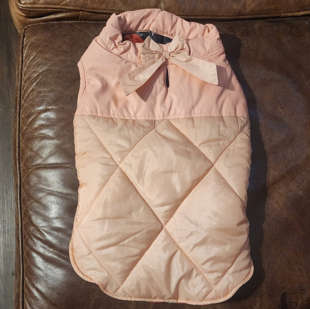 Pink Quilted Dog Jacket